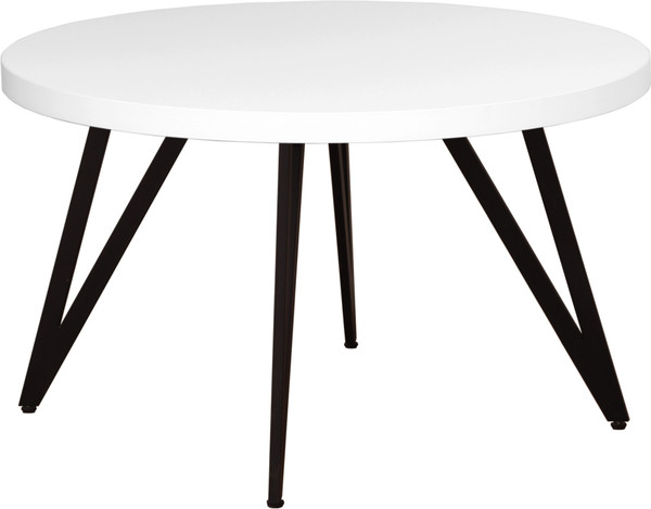 Изображение товара Обеденный стол Millwood Женева 2 D1200 120x120x75 (белый/металл черный)