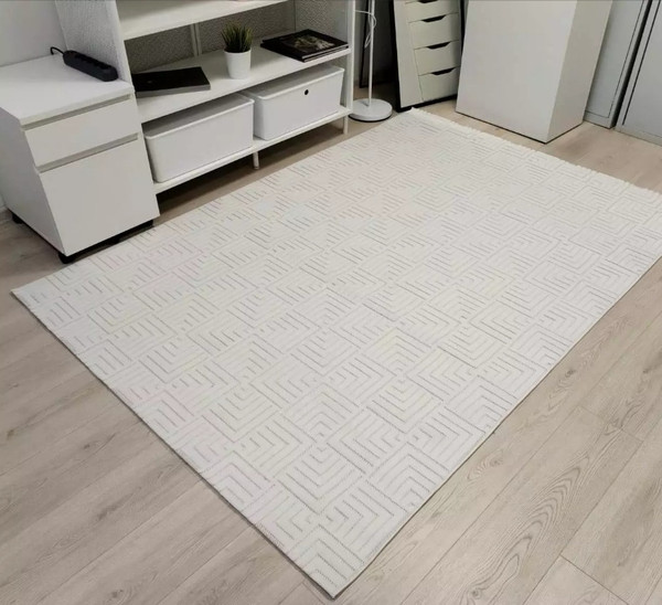 Изображение товара Ковер Radjab Carpet Сканди Сизаль Прямоугольник 10658A / 12286RK (1.6x2.3, Krem/Krem)