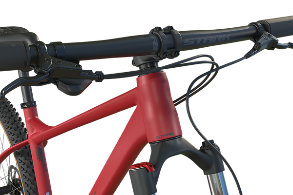 Изображение товара Велосипед STARK 25 Hunter 27.2 (M/17.5, красный матовый/черный, разобранный, в коробке)