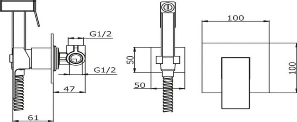 Изображение товара Гигиенический душ со смесителем Vieir V393553G