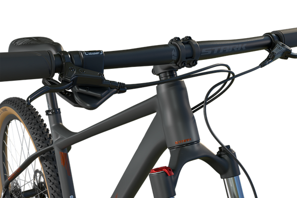 Изображение товара Велосипед STARK 25 Hunter 27.3 (S/16, антрацит матовый/оранжевый металлик, разобранный, в коробке)