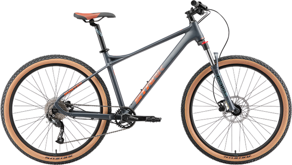 Изображение товара Велосипед STARK 25 Hunter 27.3 (XS/14.5, антрацит матовый/оранжевый металлик, разобранный, в коробк)