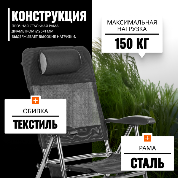 Изображение товара Кресло складное Coyote HYK001 (черный/серый)