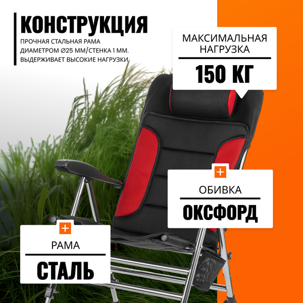 Изображение товара Кресло складное Coyote HYK001 (черный/красный)