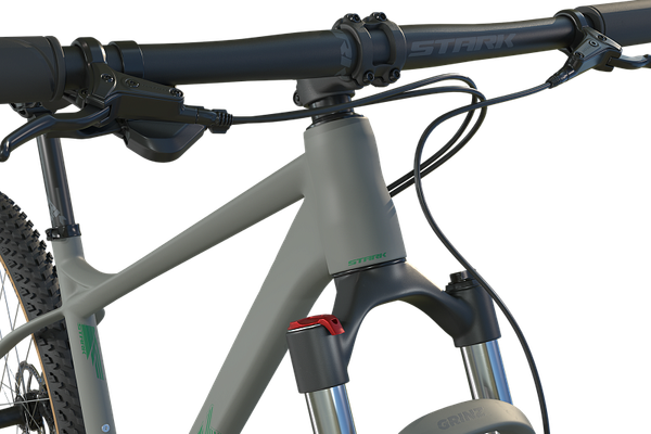 Изображение товара Велосипед STARK 25 Hunter 29.2 (S/16, серый матовый/зеленый, разобранный, в коробке)