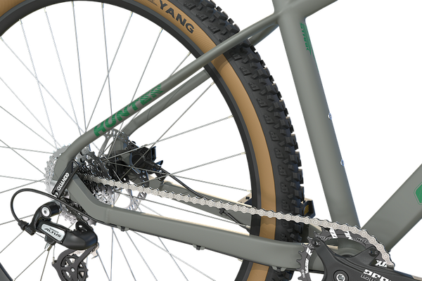 Изображение товара Велосипед STARK 25 Hunter 29.2 (S/16, серый матовый/зеленый, разобранный, в коробке)