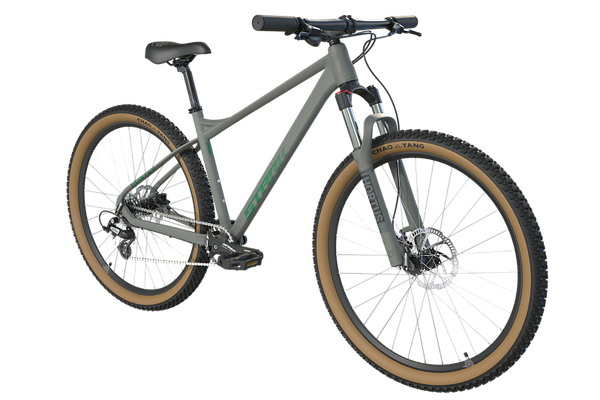 Изображение товара Велосипед STARK 25 Hunter 29.2 (S/16, серый матовый/зеленый, разобранный, в коробке)