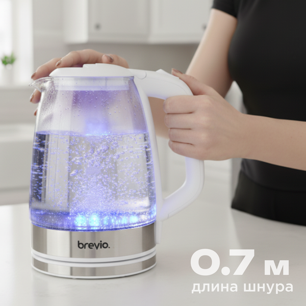 Изображение товара Электрочайник Brevio Glass Kettle BV8008 (белый)
