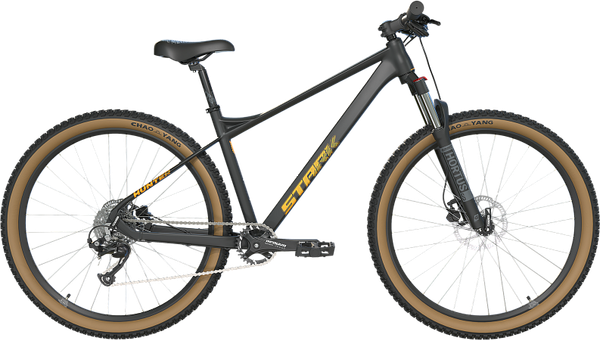 Изображение товара Велосипед STARK 25 Hunter 29.3 (XL/21, черный матовый/теплый желтый, разобранный, в коробке)