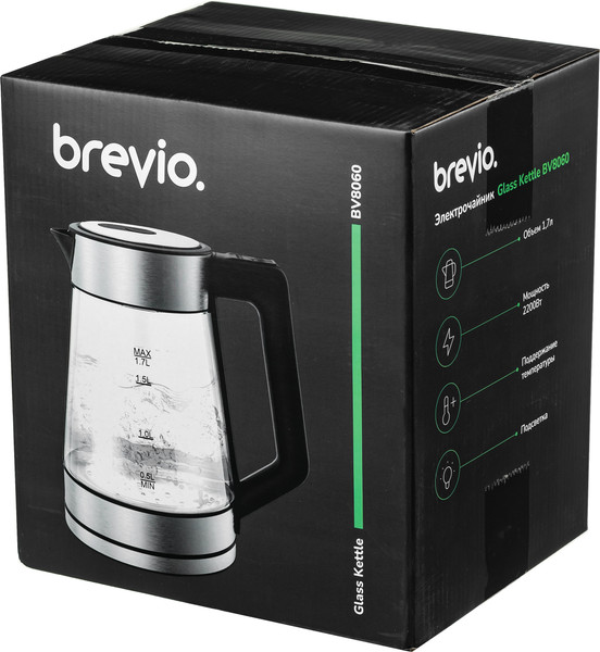 Изображение товара Электрочайник Brevio Glass Kettle BV8060 (черный)