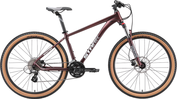 Изображение товара Велосипед STARK 25 Router 27.2 (S/16, ежевичный матовый/белый призрак, разобранный, в коробке)