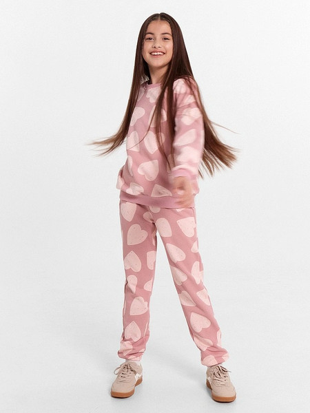 Изображение товара Штаны детские Mark Formelle 187834 (р.104-56, сердечки на пыльно-розовом)