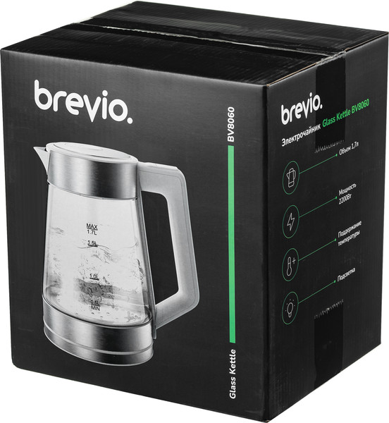 Изображение товара Электрочайник Brevio Glass Kettle BV8060 (белый)