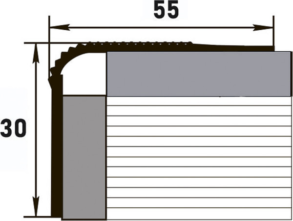 Изображение товара Порог Profiling Угловой ПР-55x30 (0.9м, черный)