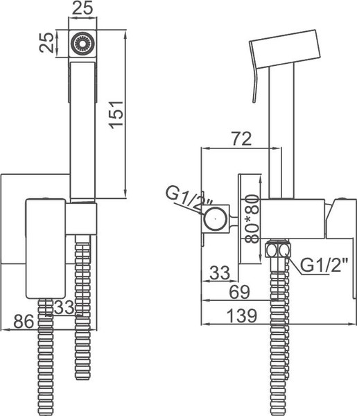 Изображение товара Гигиенический душ со смесителем Ledeme L75398-8