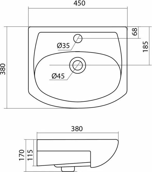 Изображение товара Тумба с умывальником Volna Adel 45.1D Азов 45 (напольная)
