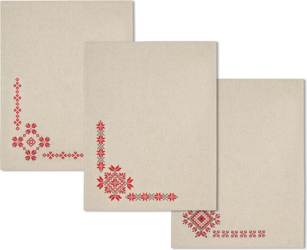 Набор полотенец Pole Kvetak (Беларускі лён) 46x60 24С27-ШР/р.п./ф.кор. (1 Орнаментика-3/сорт 1)