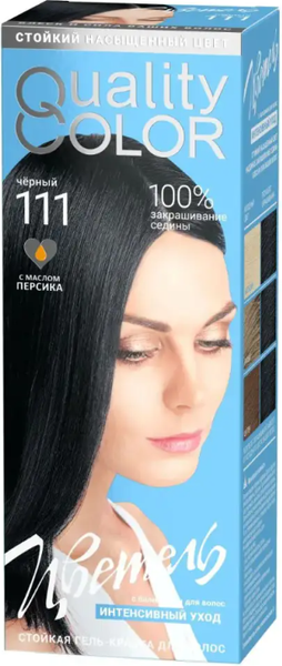 Изображение товара Гель-краска для волос Estel Quality Color Цветель тон 111 (150мл, черный)