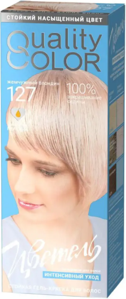 Изображение товара Гель-краска для волос Estel Quality Color Цветель тон 127 (115мл, жемчужный блондин)