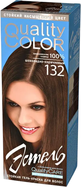 Изображение товара Гель-краска для волос Estel Quality Color Цветель тон 132 (115мл, шоколадно-коричневый)