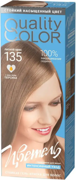 Изображение товара Гель-краска для волос Estel Quality Color Цветель тон 135 (115мл, лесной орех)