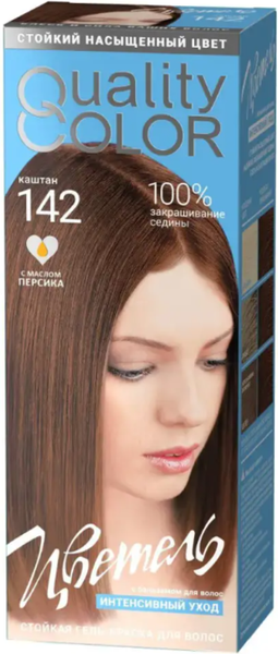 Изображение товара Гель-краска для волос Estel Quality Color Цветель тон 142 (115мл, каштан)