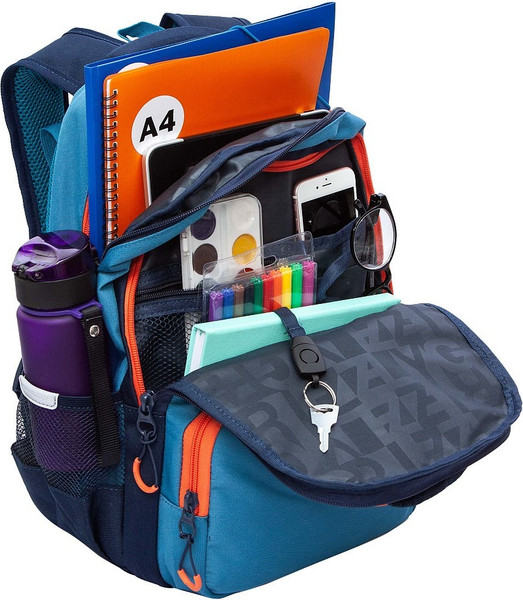 Изображение товара Школьный рюкзак Grizzly RB-553-1 (синий/голубой)