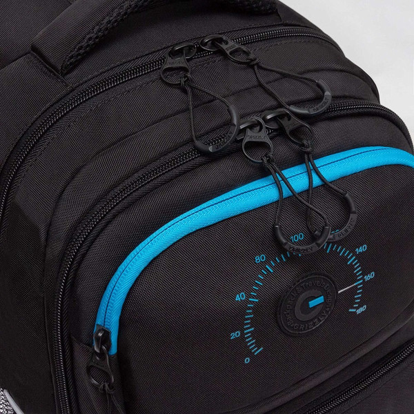 Изображение товара Школьный рюкзак Grizzly RB-553-2 (черный/голубой)