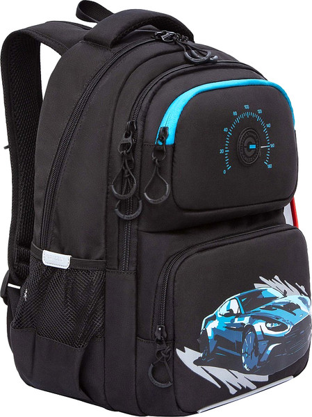 Изображение товара Школьный рюкзак Grizzly RB-553-2 (черный/голубой)