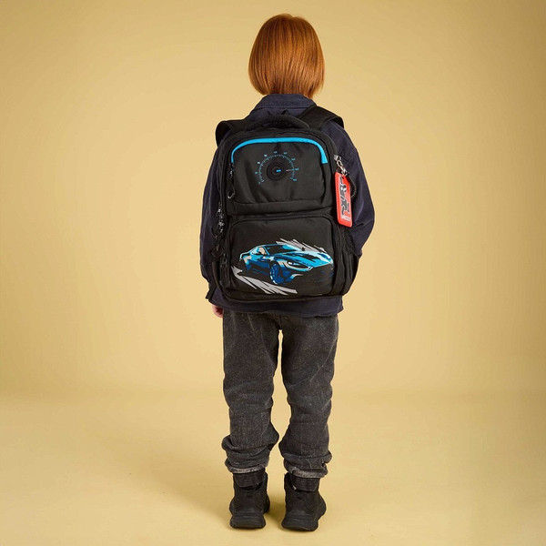 Изображение товара Школьный рюкзак Grizzly RB-553-2 (черный/голубой)