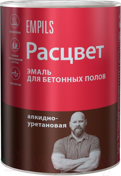 Изображение товара Эмаль Расцвет Для бетонных полов (900г, серый)