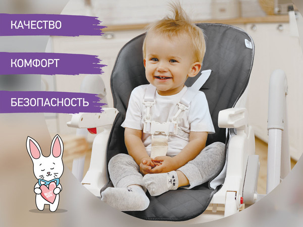 Изображение товара Вкладыш в стульчик для кормления ROXY-KIDS RCL-013GT (графит)