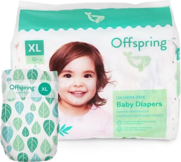 Изображение товара Подгузники детские Offspring XL 12+кг Листочки / OF01XL30L (30шт)