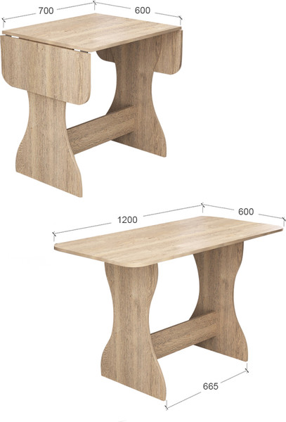 Изображение товара Обеденный стол Артём-Мебель Лея СН 130.05 (дуб экспрессив песочный)