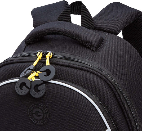 Изображение товара Школьный рюкзак Grizzly RAz-587-1 (черный/желтый)