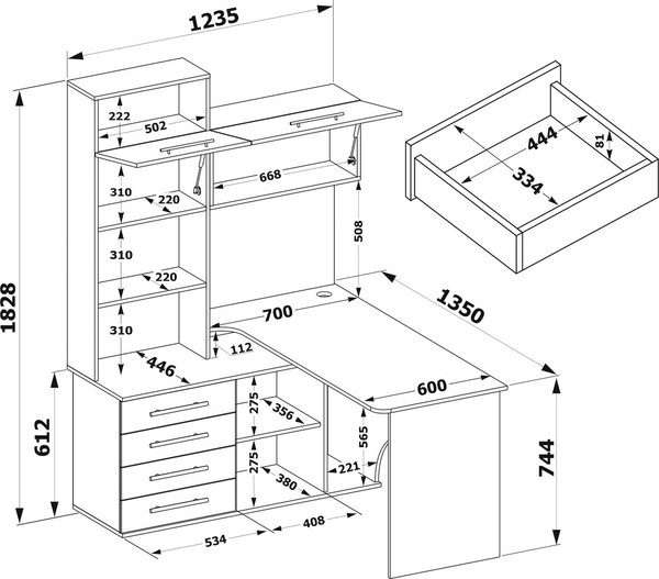 Изображение товара Компьютерный стол Сокол-Мебель КСТ-14.1Л (левый, белый)