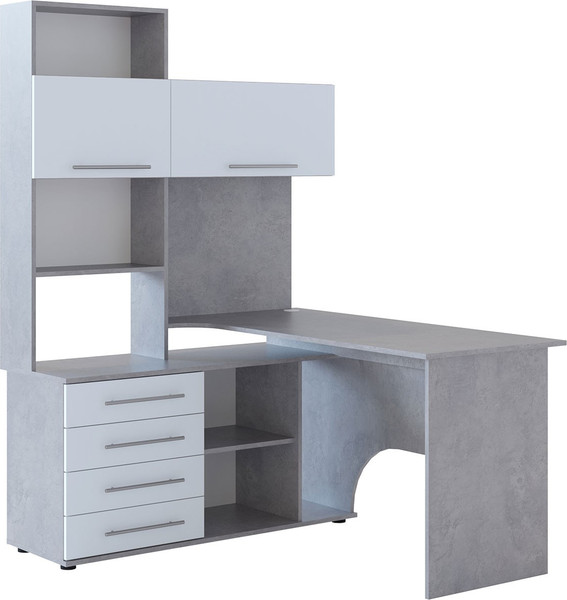 Изображение товара Компьютерный стол Сокол-Мебель КСТ-14.1Л (левый, бетон/белый)