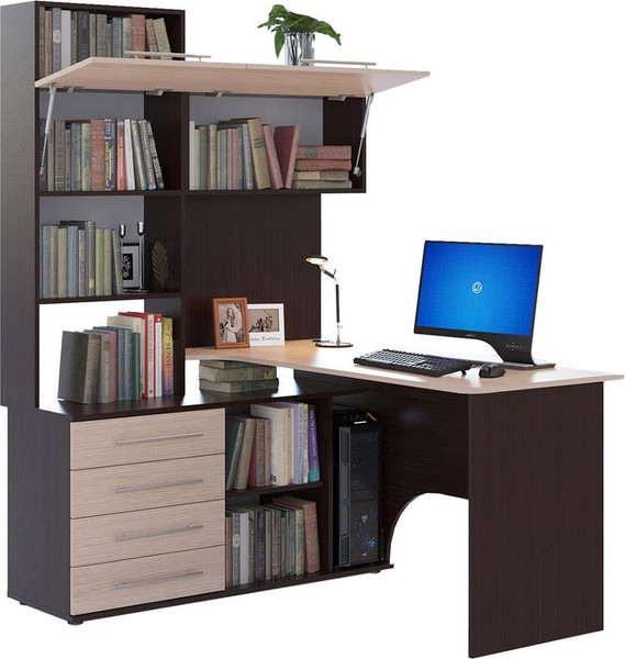 Изображение товара Компьютерный стол Сокол-Мебель КСТ-14.1Л (левый, венге/беленый дуб)