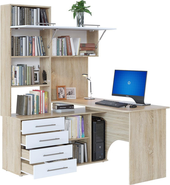 Изображение товара Компьютерный стол Сокол-Мебель КСТ-14.1Л (левый, дуб сонома/белый)