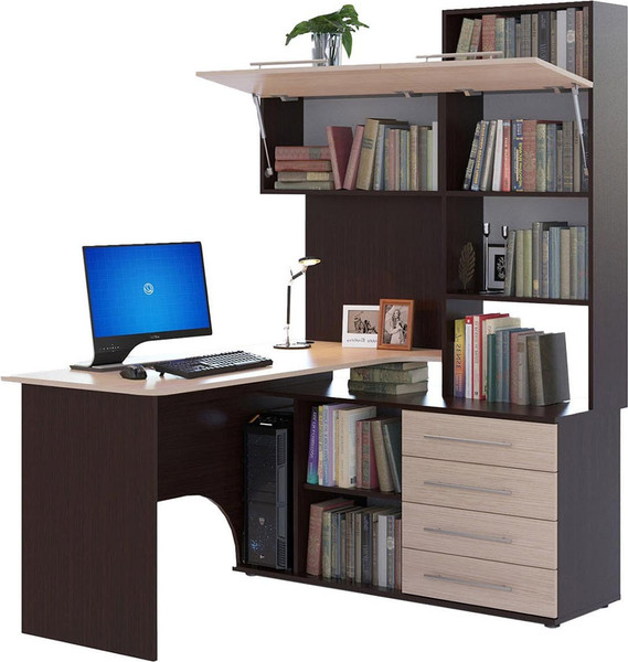 Изображение товара Компьютерный стол Сокол-Мебель КСТ-14.1П (правый, венге/беленый дуб)