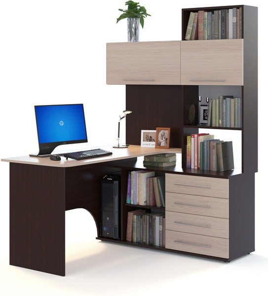 Изображение товара Компьютерный стол Сокол-Мебель КСТ-14.1П (правый, венге/беленый дуб)