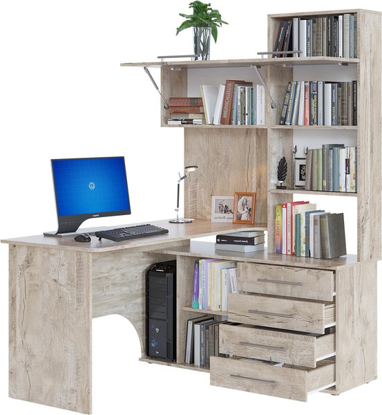 Изображение товара Компьютерный стол Сокол-Мебель КСТ-14.1П (правый, дуб юкон)