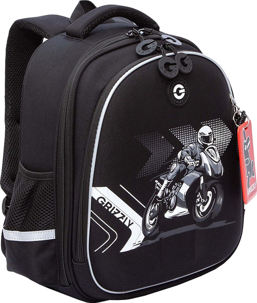 Изображение товара Школьный рюкзак Grizzly RAz-587-15 (черный/белый)