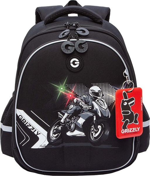 Изображение товара Школьный рюкзак Grizzly RAz-587-15 (черный/белый)
