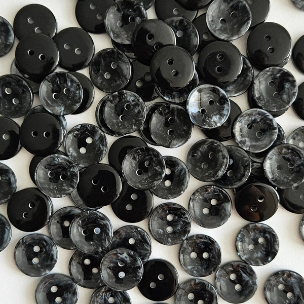 Изображение товара Набор пуговиц Sentex P-A2027 15/2 (100шт, антрацит)