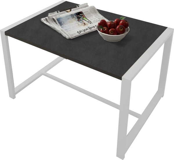 Изображение товара Журнальный столик Allerd Rion 85x51 / 2070110700 (белый муар/металл бруклин)