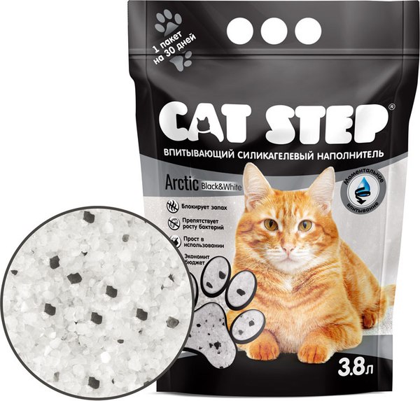 Изображение товара Наполнитель для туалета Cat Step Arctic Black White / 20363062 (3.8л/1.68кг)