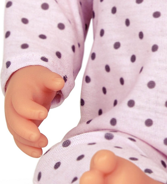 Изображение товара Пупс с аксессуарами LullaBaby В сиреневой пижаме в горошек и шапочке / LBY7217