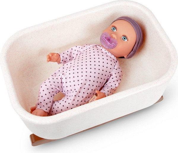 Изображение товара Пупс с аксессуарами LullaBaby В сиреневой пижаме в горошек и шапочке / LBY7217