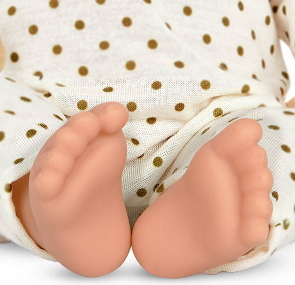 Изображение товара Пупс с аксессуарами LullaBaby В бежевой пижаме в горошек и шапочке / LBY7215